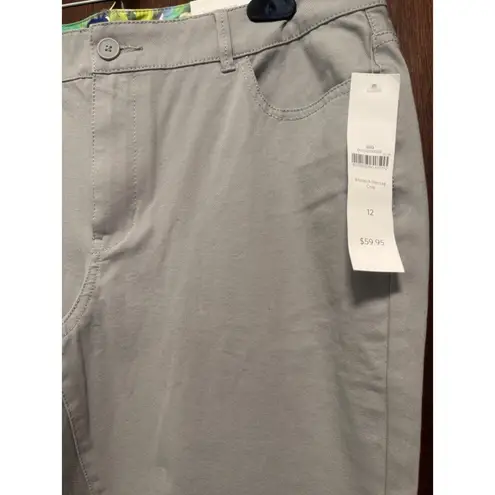 Coldwater Creek Beige Natural Fit Stretch Slim Leg Cropped Pants Womens Size 12