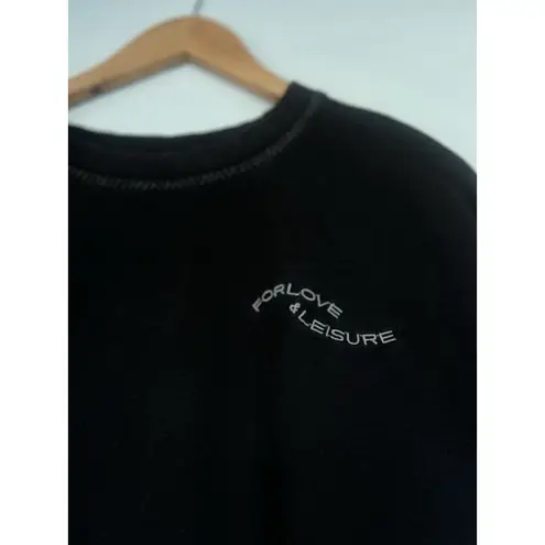 For Love & Lemons Lightweight Alex Sweatshirt Black S Leisure Oversized Slouchy