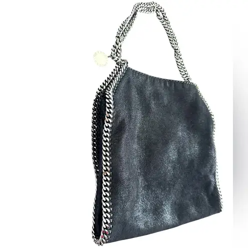 Stella McCartney Black Shoulder Tote Bag with Silver Chain