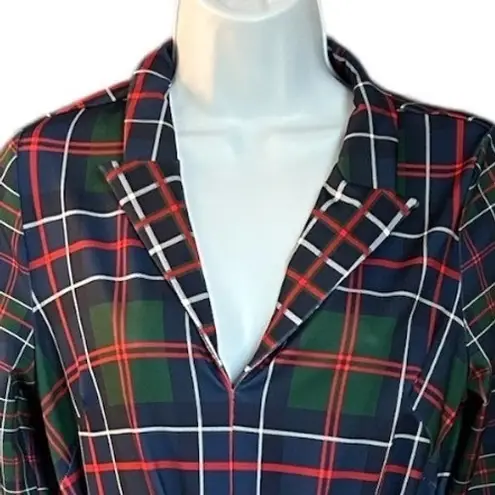 Gretchen Scott Tartan Plaid Shirt Dress Green Small