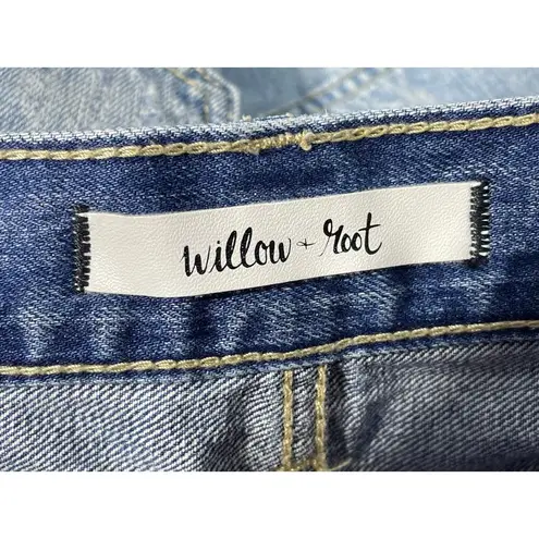 Willow & Root Jeans Size 26 High Rise Vintage Dad Jean Distressed Festival Blue