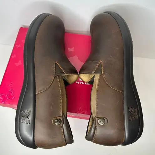 Alegria New Brown Leather Keli Clogs professional slip on 42 oiled brown