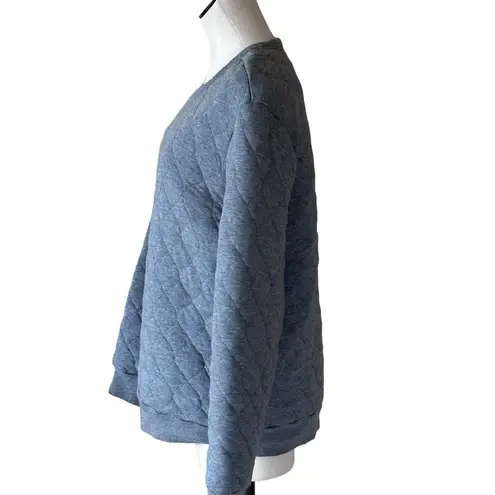 Madewell NWOT  Cropped Quilted Sweatshirt Heather Gray Large