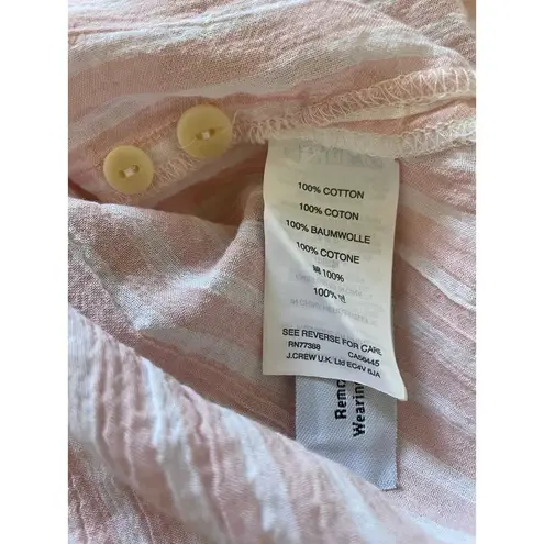 J.Crew Pink & White Striped Tunic Cotton Shirt Size 12