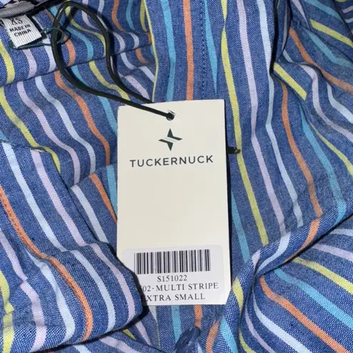 Tuckernuck New Women Provence Stripe Mila Dress Preppy Linen Blend Pockets