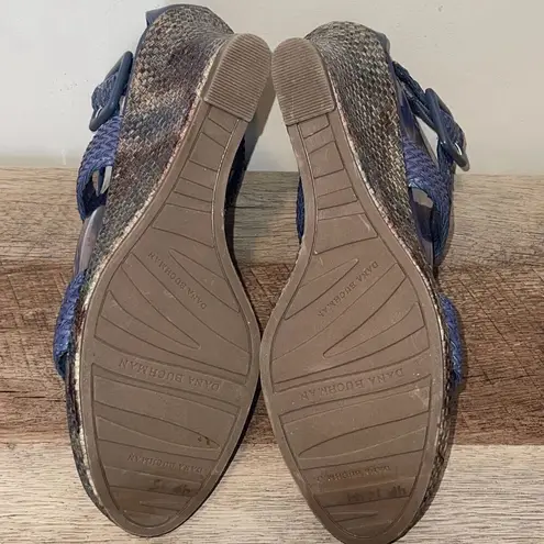 Dana Buchman Vintage Summer Woven Platform Wedge Sandals Blue Purple Size 10