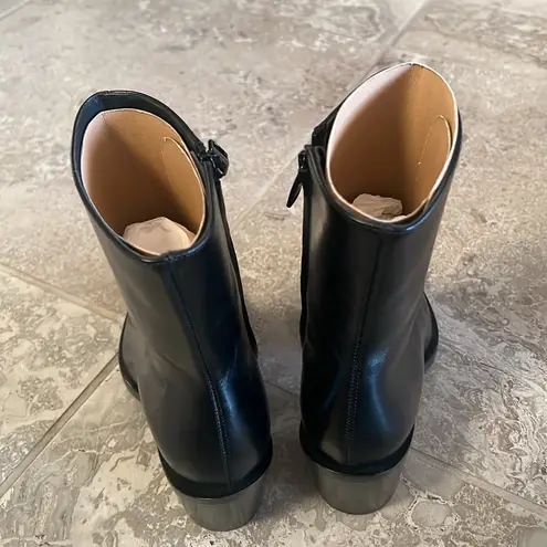 Alexander McQueen Boxcar Calfskin Ankle Booties Black/Slvr Size 36 NWT +DustBag