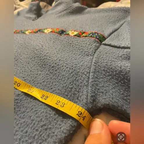 Vintage Arctic Adventure Textured Quarter Zip Sweatshirt Blue Size XL