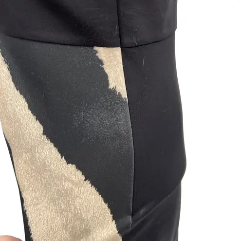 Roberto Cavalli Just Cavalli Zebra Print V-Neck Dress Short Sleeve Black Cream Size 40 US 4