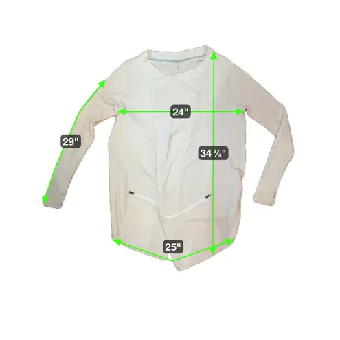 Lululemon Ribbed Wrap It Up Cardigan Sweater Beige Open Front Longline Size 12 Size L