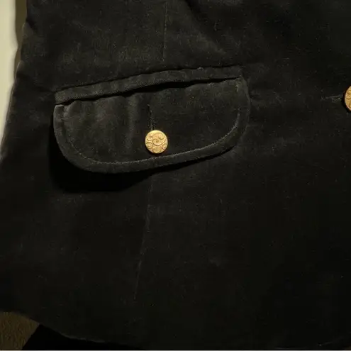 Old Navy Vintage  Womens Y2K Black Velvet Blazer Size M Whimsigoth Holiday Preppy