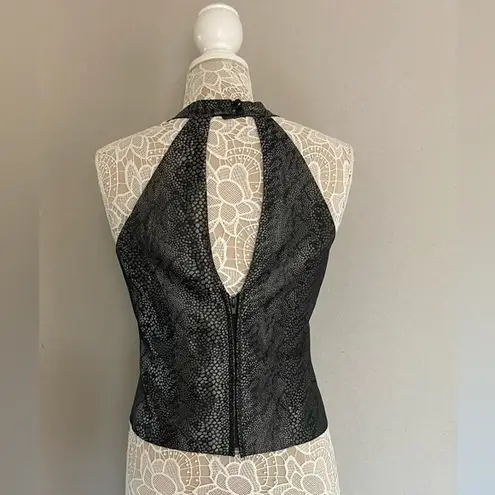 Cachet Vintage Sleeveless Open Back Top Size 8 Black