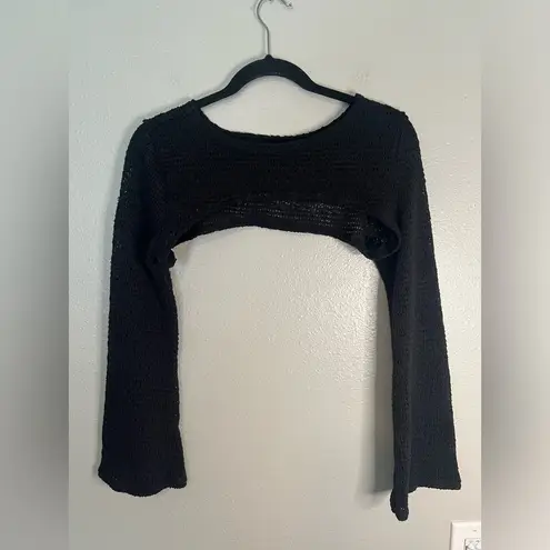 Black crochet shrug