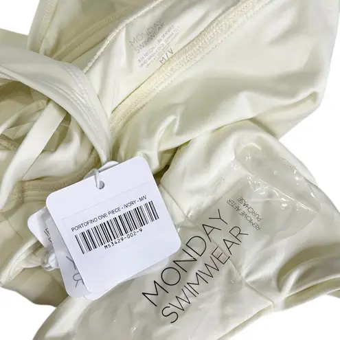 MONDAY SWIMWEAR Portofino One Piece Swim, Ivory, M/V White Size M