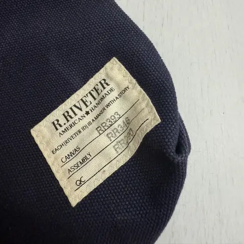 R. Riveter Lucy Canvas Zipper Pouch Navy Blue