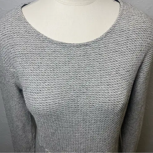 Katherine Barclay Gray Textured Knit Long Sleeve Dress Size 10