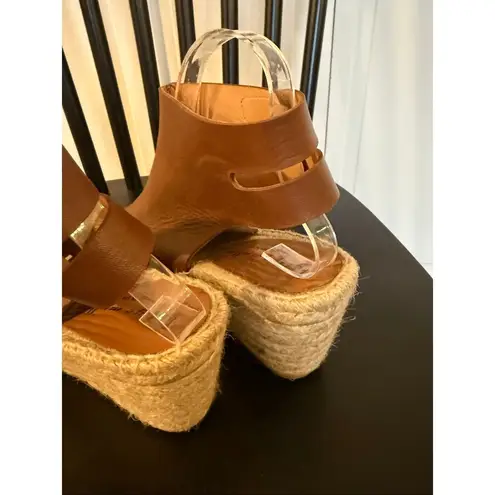 Bettye Muller Bettye Mueller Download tan leather espadrille wedges size 40/9