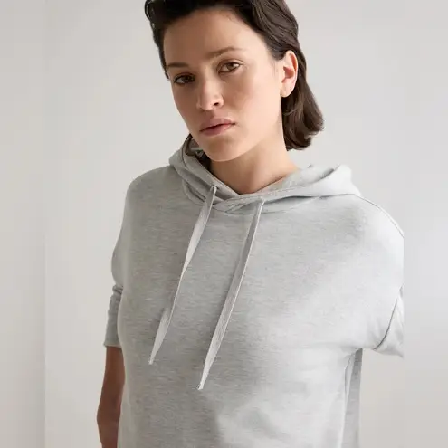 Quince SuperSoft Fleece Pullover Hoodie Heather Grey Size S