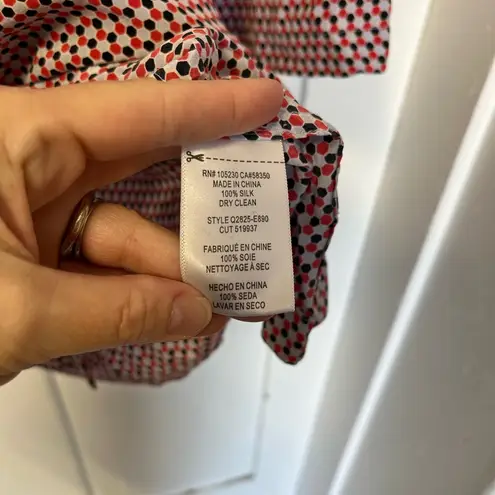 Equipment Femme geometric honeycomb silk button down shirt dress size small