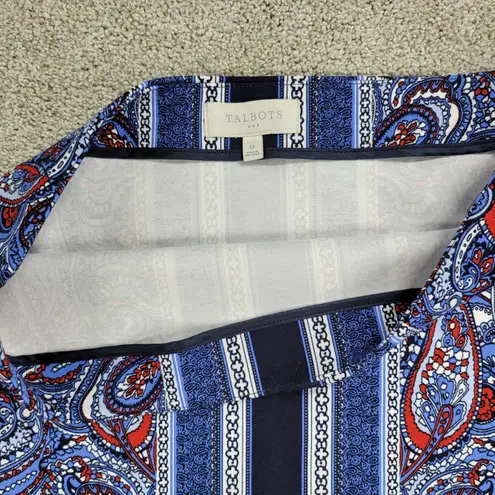 Talbots ‎ Womens Skirts 12 Green Blue Paisley Pencil Straight Stretch Lot of 2