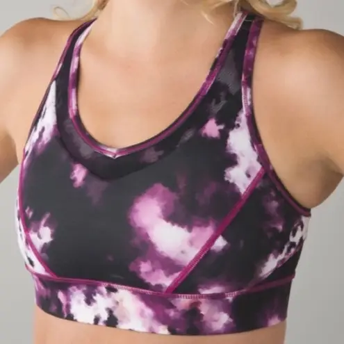 Lululemon  Strap It Like It's Hot Mini Blooming Pixie Raspberry Multi Black Bra S