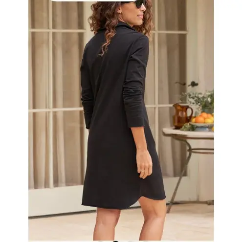 Frank & Eileen Black Cotton Nicole Henley Dress Sz.M