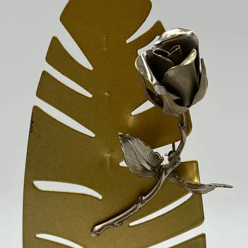 Giovanni Silver Toned Rose Bud Flower Brooch Pin