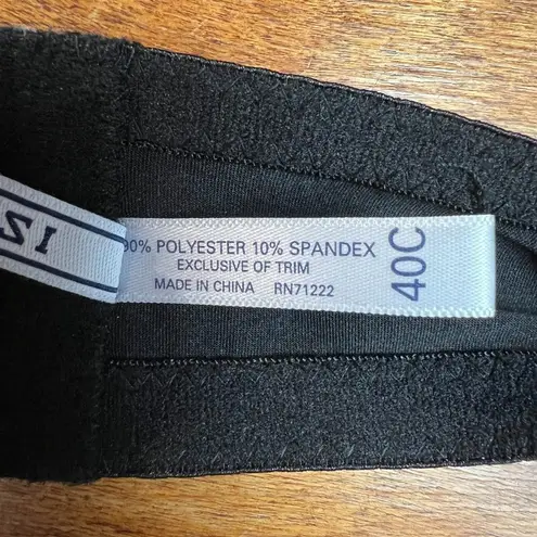 IZOD Bra 40C Black Mesh Trim Underwire Lightly Padded Comfort Strap Back Clasp