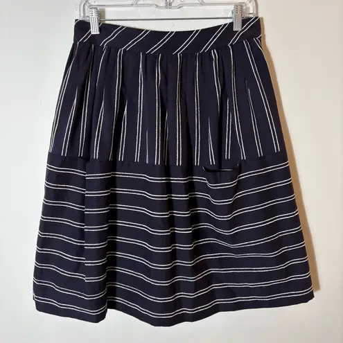 Maeve for Anthropologie Cluny Skirt Striped Navy Size 6