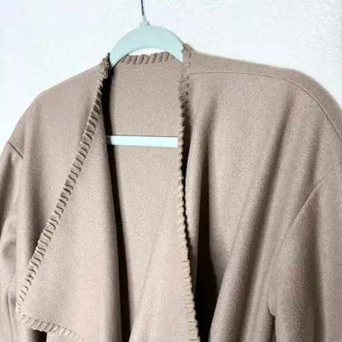 ALLSAINTS Paxx Italian Wool Wrap Waterfall Trench Coat Dune Small Winter Jacket