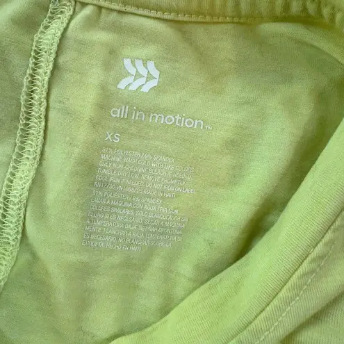 All In Motion Cropped Bright Yellow Glitter Crop Top Shirt Size XS