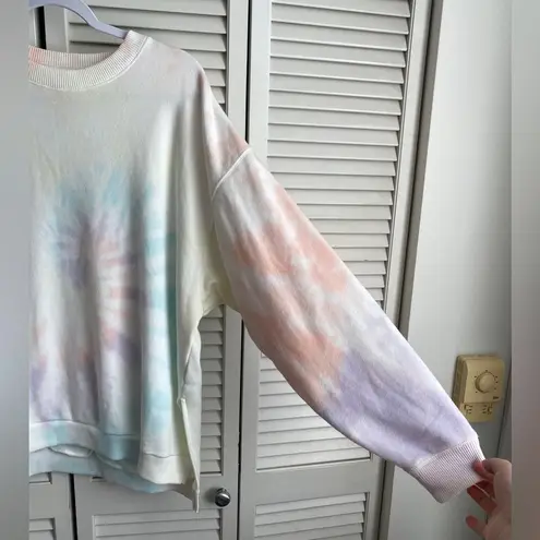 American Eagle AEO Jegging Fit Crewneck Sweatshirt Oversized Pastel Tie Dye Ahh-mazingly Soft