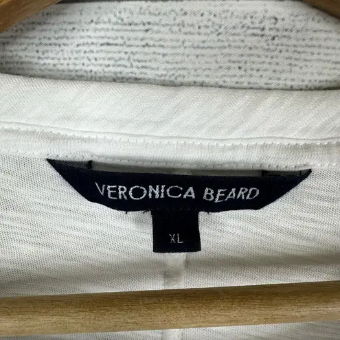 Veronica Beard  Womens size XL Carla Logo Tee T-Shirt Crest Buttons Flaw White