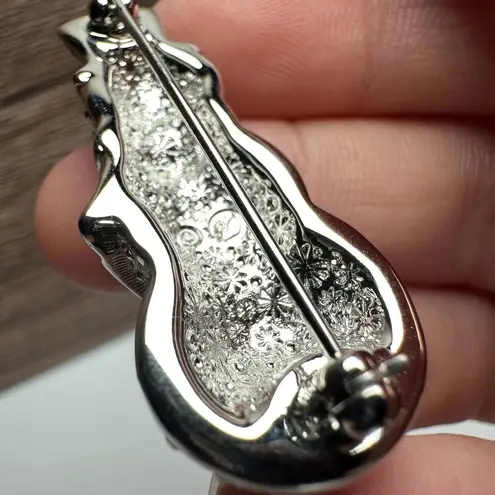 Swavorski Swarovski Crystal Snowman Brooch Pin Clear Pave Crystals Red & Black Enamel