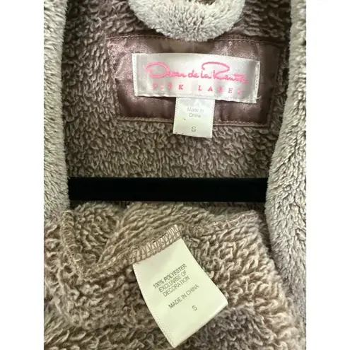 Oscar de la Renta Pink Label Robe Soft Fuzzy Belted Pockets Long Sleeve Size S