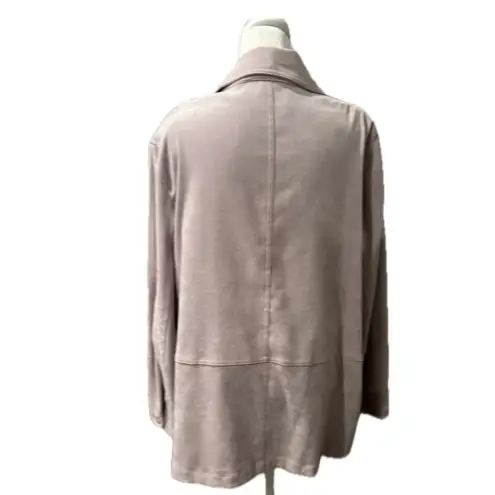 Jessica Holbrook Easy Care Lilac Crushed Velvet Jacket Button Down Long Sleeve Purple Size L