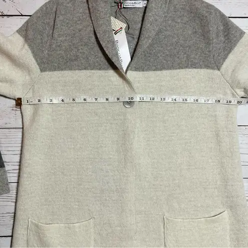 Bianco&Blu Made in Italy Gray Black knit Sweater Coat Size M Size M
