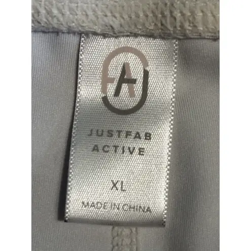 Just Fab Camo Ankle Leggings Size XL High Rise Activewear Pockets Cream/Gray EUC Gray