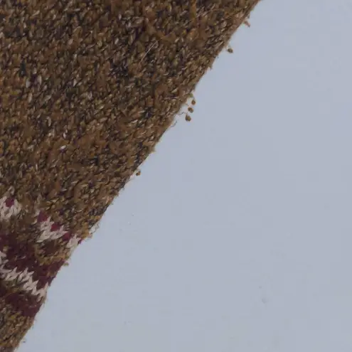 Woolrich Full Zip Cardigan with Leaf Embroidery in Fawn Heather - Size S - GUC