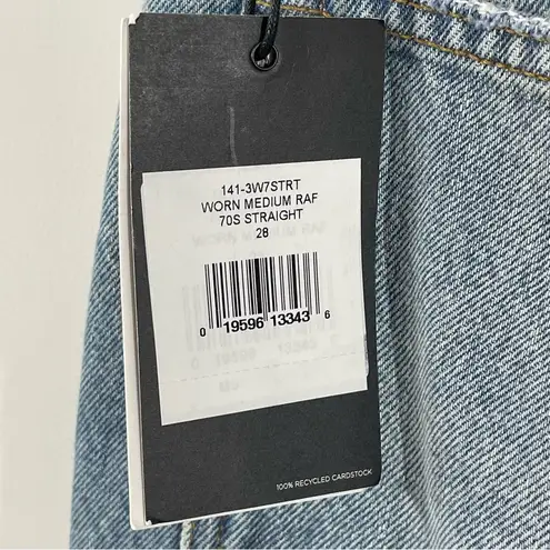 RE/DONE NWT 70s Straight Leg High Rise Jeans in Worn Medium RAF Size 28