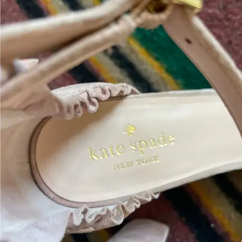 Kate Spade Odele Ruffle Dress Sandal Suede
Leather Size 9.5 in Dusty Blush