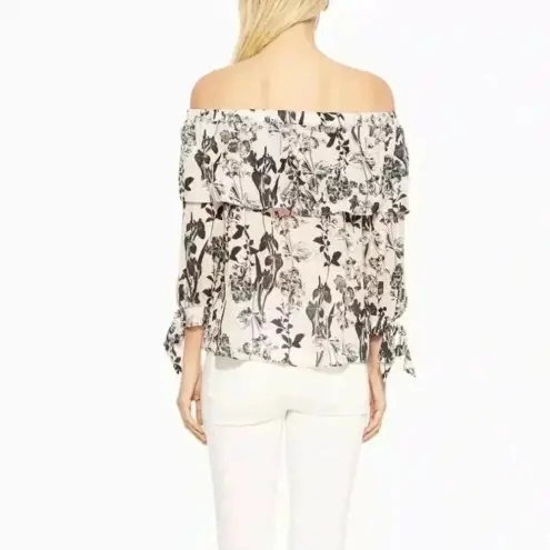 Parker  Mandy Blouse Off the Shoulder SILK Blouse Pearl Paradise Women’s Size XS