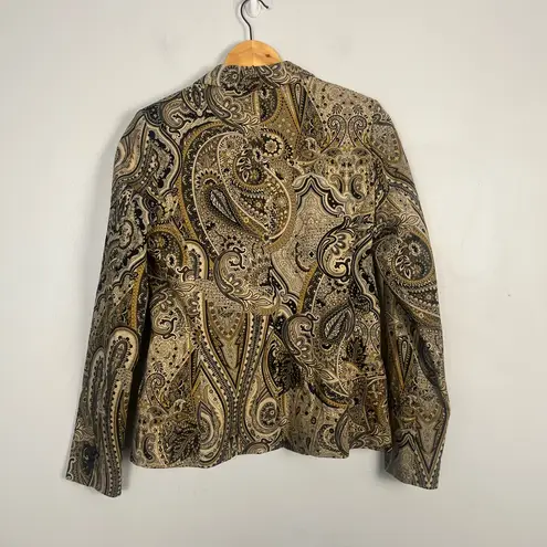 New Summum Paisley Fantasy Blazer brown tan yellow size 36 / small workwear