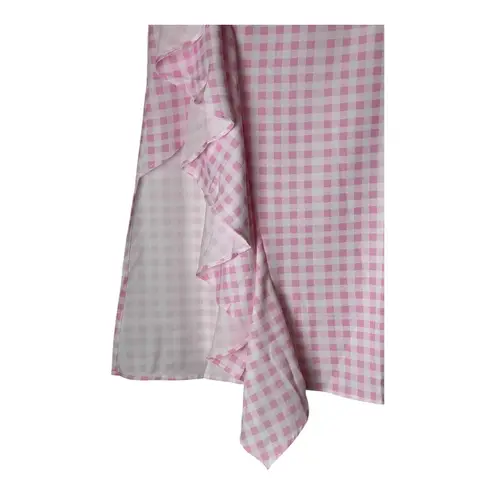 Sökie Collective Skirt Women Small Pink White Gingham Ruffle Midi NWT Preppy