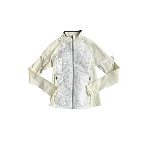 Athleta  Flurry Force Insulated Jacket White Quilted Puffer Full Zip Small NWT