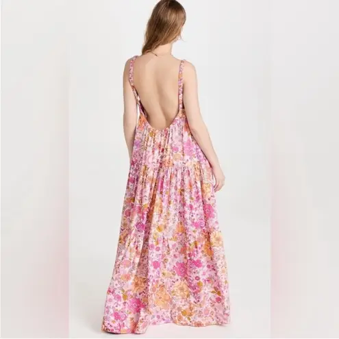 Free People NEW  Park Slope Pink floral low back Maxi Dress sz XS