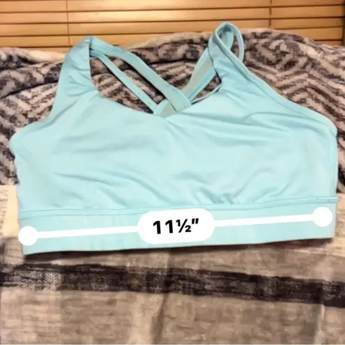 Avia Light Blue Criss-Cross Strap Workout Sports Bra - M - Stylish Active