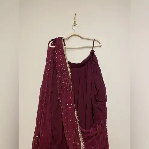 Sani Tani Dhoti Burgundy Skirt Red Size L