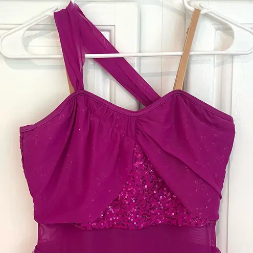 Weissman Elite Floating Dance Costume Adult Medium MA Plum 15870 No Appliqué Purple