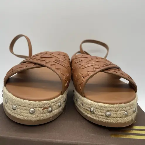 Roberto Cavalli Womens 41 Shoes Brown Platform Espadrillas Vacchetta Sandals